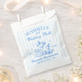 Sacolinha Retro Azul Conchas Marinhas & Sininhos de Casament