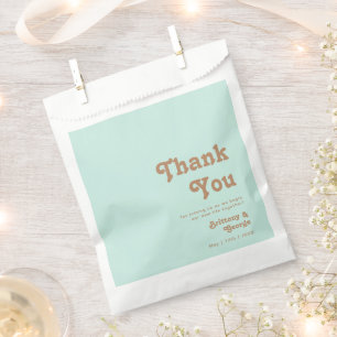 Sacolinha Retro Beach Aqua Obrigado Favor Bag
