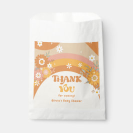 Sacolinha Retrô, bebê floral dos anos 70, obrigado floral