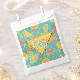 Sacolinha Retro Blue Summer Citrus Fruit Birthday