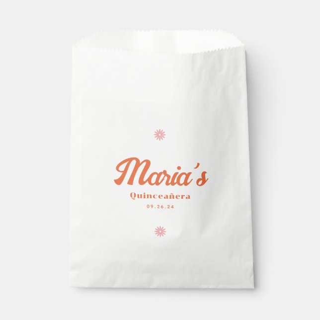 Sacolinha Retro Groovy Daisy Quinceanera (Frente)