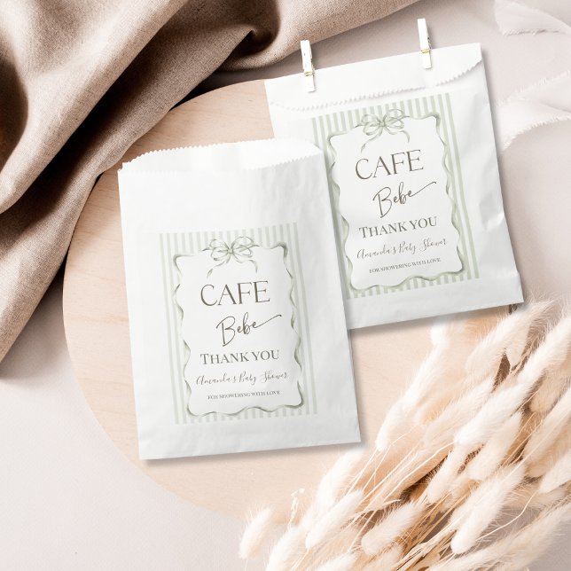 Sacolinha Retro Neutral Bow Cafe Bebe Coffee Baby Shower (Criador carregado)