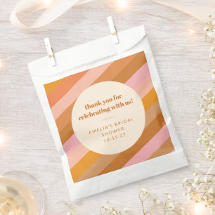 Sacolinha Retro Rosa Laranja Agradecimento Personalizado par