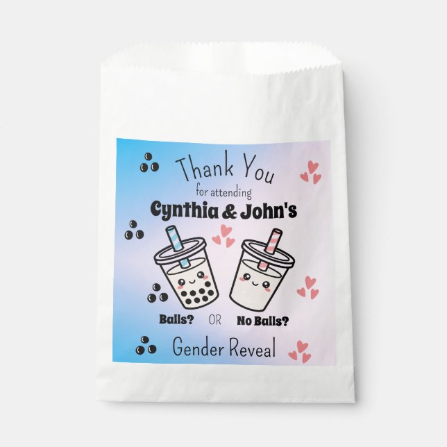 Sacolinha Revelação do Sexo do Bebê com Chá de Bolhas Com ou (Frente)