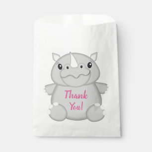 Sacolinha Rhino Festa de aniversário Rosa