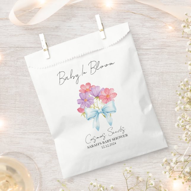 Sacolinha Ribbon | Cosmos Seeds Baby Shower Favor Bag (Cortado)