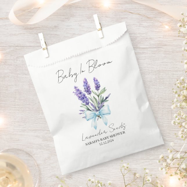Sacolinha Ribbon | Lavender Seeds Baby Shower Favor Bag (Cortado)