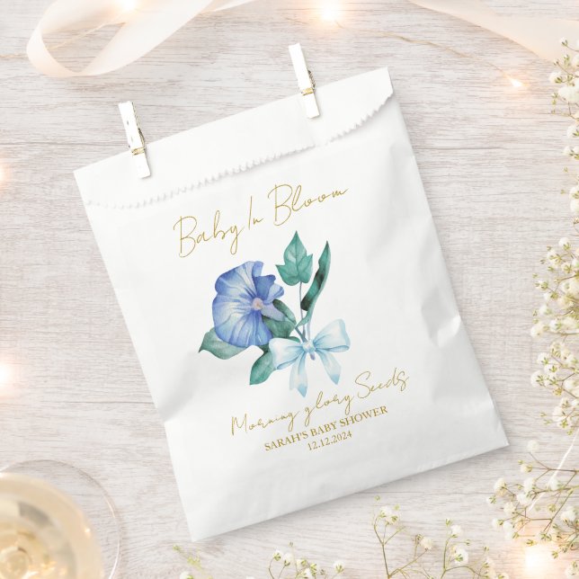 Sacolinha Ribbon | Morning glory Seeds Baby Shower Favor Bag (Cortado)