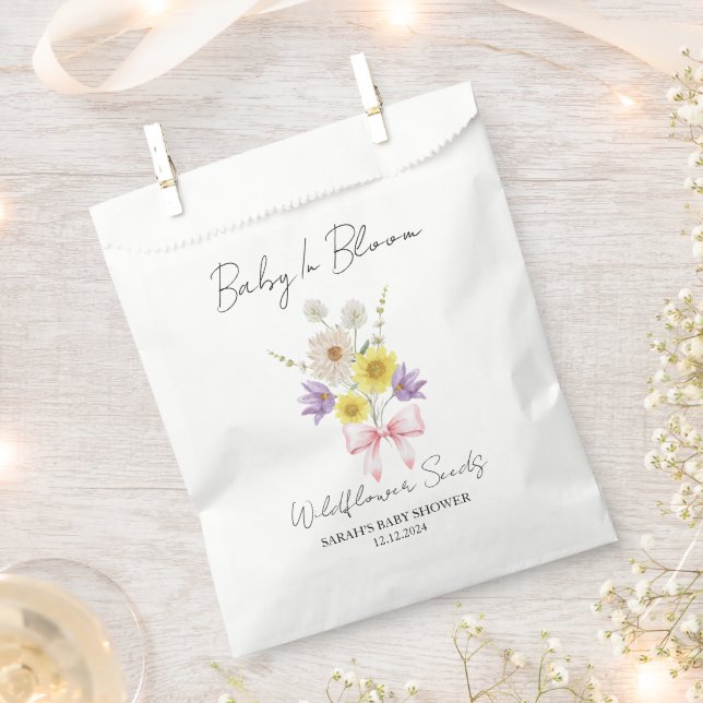 Sacolinha Ribbon | Wildflower Seeds Baby Shower Favor Bag (Cortado)