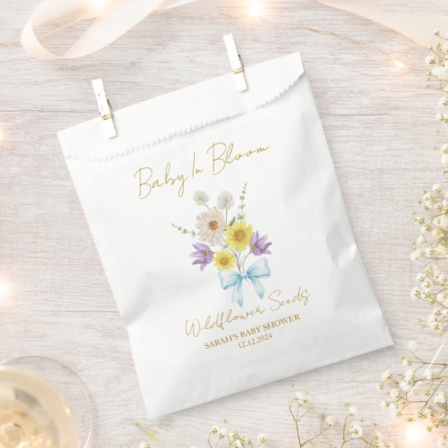 Sacolinha Ribbon | Wildflower Seeds Baby Shower Favor Bag (Cortado)