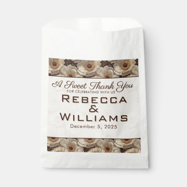 Sacolinha Romantic Anemones Petal Countryside Wedding (Frente)