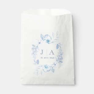 Sacolinha Romântico Clássico Azul Floral Floral Bag
