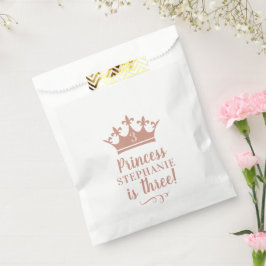 Sacolinha Rosa Dourado Tiara Crown Personalizado Partido Pri