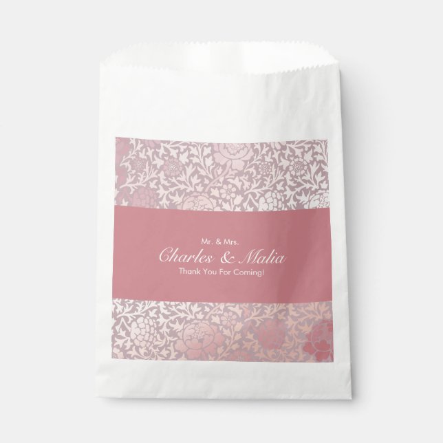 Sacolinha Rosa Floral Prateado Vintage Pastel (Frente)