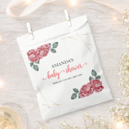 Sacolinha Rosa Floral Sweetheart Chá de fraldas Elegante Mod