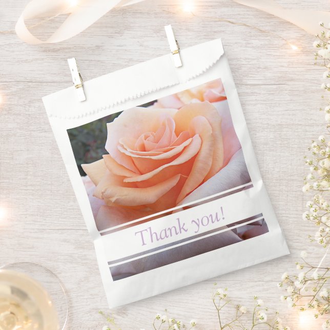 Sacolinha Rosa Laranja Floral Obrigado (Cortado)