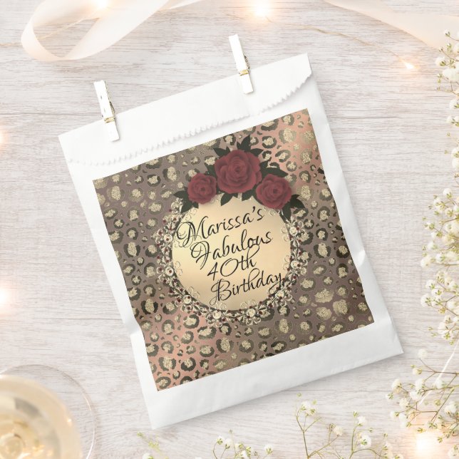 Sacolinha Rosa-Leopardo-Chic aniversário de 40 anos fabuloso (Cortado)