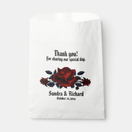 Sacolinha Rosa vermelha Branca de Casamento Gótico