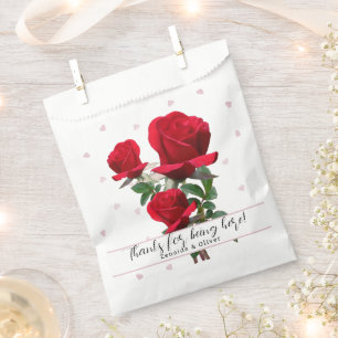 Sacolinha Rosa vermelha Casamento Obrigado A Favorecer Bolsa