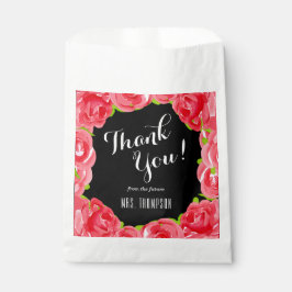 Sacolinha Rosa vermelha Floral Obrigado