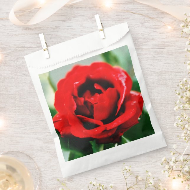 Sacolinha Rosa vermelha Love Wedding (Cortado)