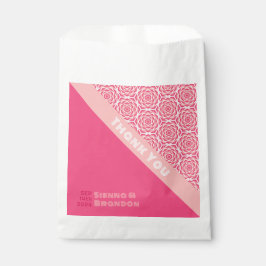 Sacolinha Rosa Vermelho Geométrico Favor do Casamento Bag