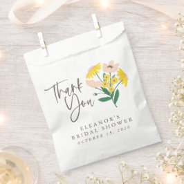 Sacolinha Rosa Vintage e Amarelo Floral Personalizado Obriga