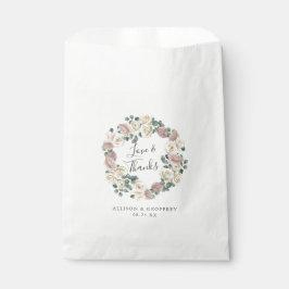 Sacolinha Rosas de Aquarela e Orquídeas Casamento Obrigado