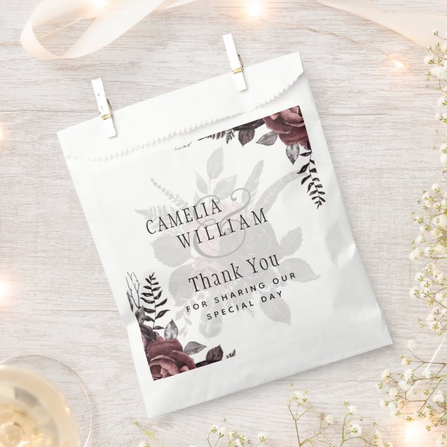 Sacolinha Rosas Negras Escuros de Borgonha Queda Inverno (Cortado)