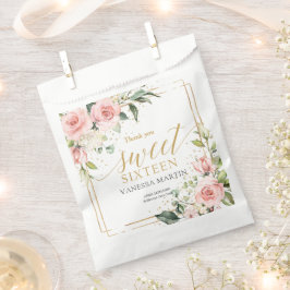 Sacolinha Rosas rosas rosa-pinceladas-rosas douradas doce de