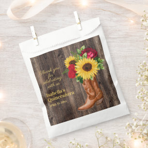 Sacolinha Rosas Vermelhas Girassóis Botas de Vaqueira Quince