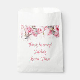 Sacolinha Rose Pink Flowers Floral Shower Favors