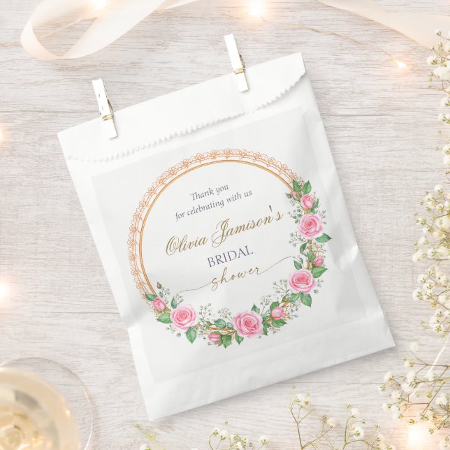 Sacolinha Roses & Baby’s Breath Bridal Wreath Thank you (Cortado)