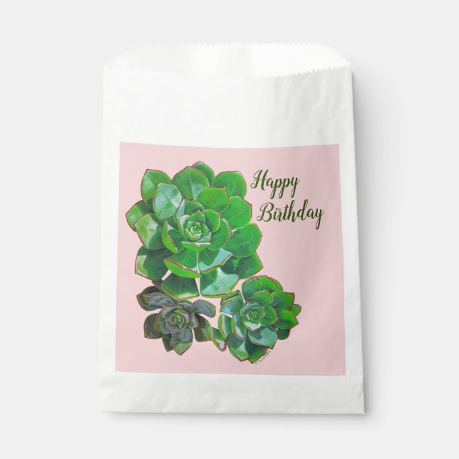 Sacolinha Rosette Succulents Favorece Bolsas (Frente)