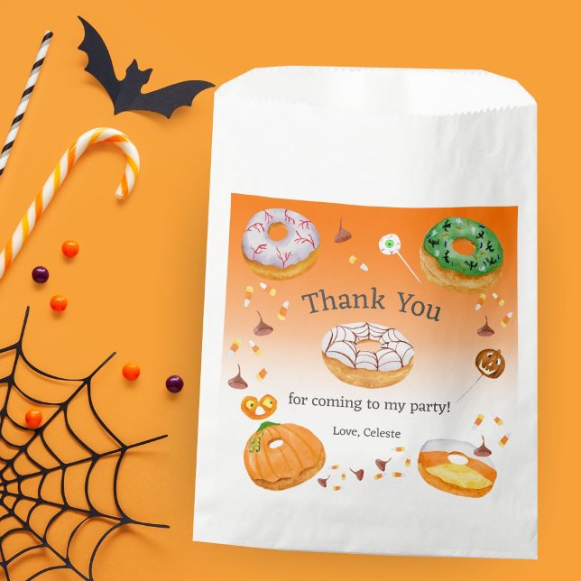 Sacolinha Rosquinha de aquarela doce de Halloween Obrigado (This Halloween favor bag is perfect for candy, stickers, pencils and more!!)