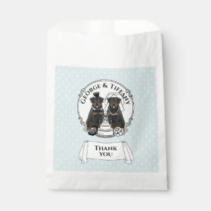 Sacolinha Rottweilers no Casamento Cachorros Noiva e Noivo F