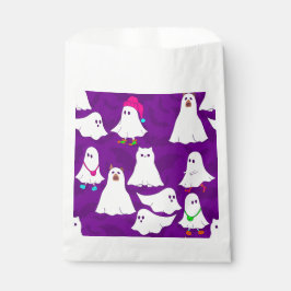 Sacolinha roxo de cão fantasma de halloween