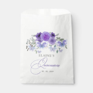 Sacolinha Roxo Floral Roxo Lilás Borboletas Quinceanera