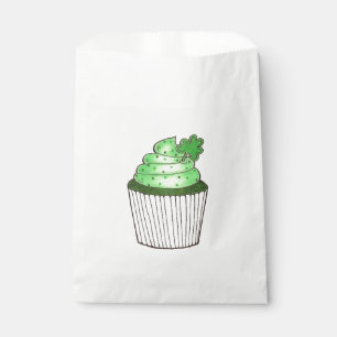 Sacolinha Rua de Cupcake verde Shamrock Clover. Dia de Patri