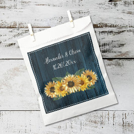 Sacolinha Rustic Blue Sunflower Weding Favor Bag