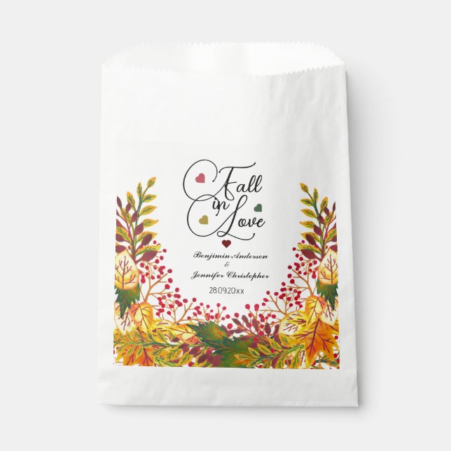 Sacolinha Rustic Boho Autumn Floral Casamento Apaixonado (Frente)