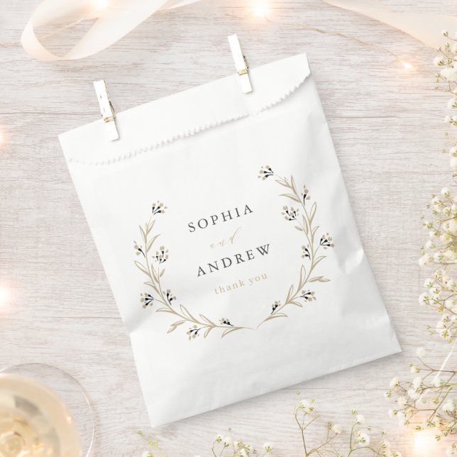 Sacolinha Rustic Boho Floral County obrigado de Casamento vo (Cortado)