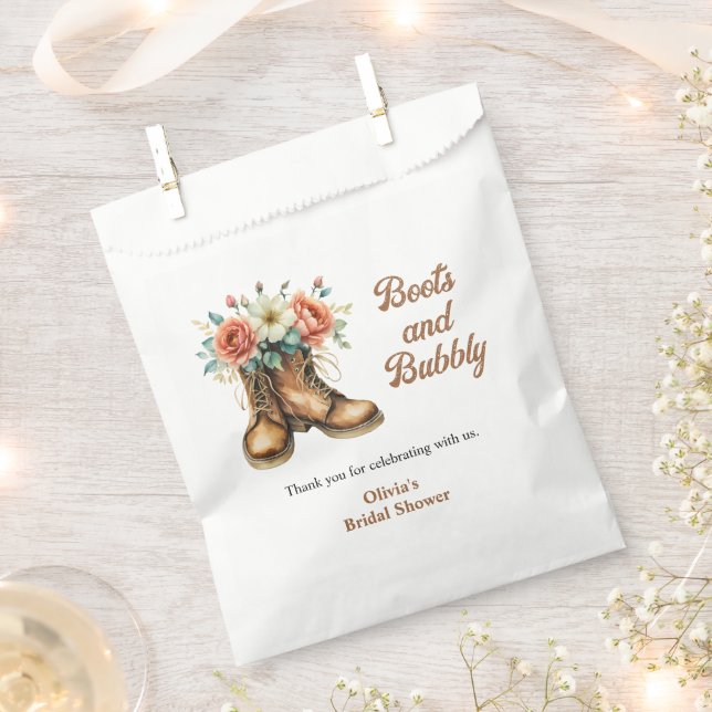 Sacolinha Rustic Boots and Bubbly Western Bridal Shower  (Cortado)