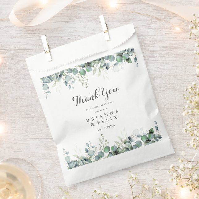 Sacolinha Rustic Botanical Eucalyptus Greenery Wedding (Cortado)