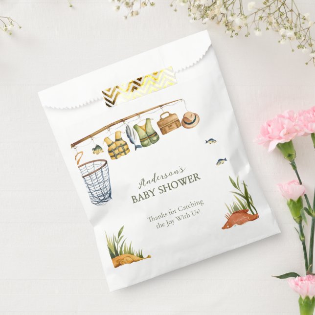 Sacolinha Rustic Fishing Baby Boy Party Gift Bag (Selado)