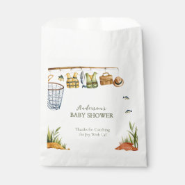 Sacolinha Rustic Fishing Baby Boy Party Gift Bag