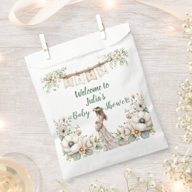 Sacolinha Rustic Floral Baby Shower  (Cortado)