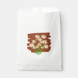 Sacolinha Rustic floral design on brown background
