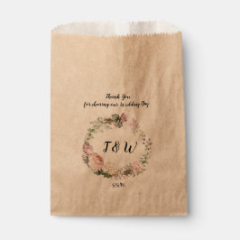 Sacolinha Rustic Floral Garland Custom Weding Bag Favorito