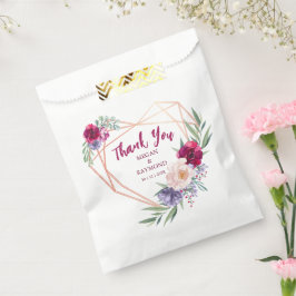 Sacolinha Rustic Heart Burgundy & Blush | Obrigado Casamento